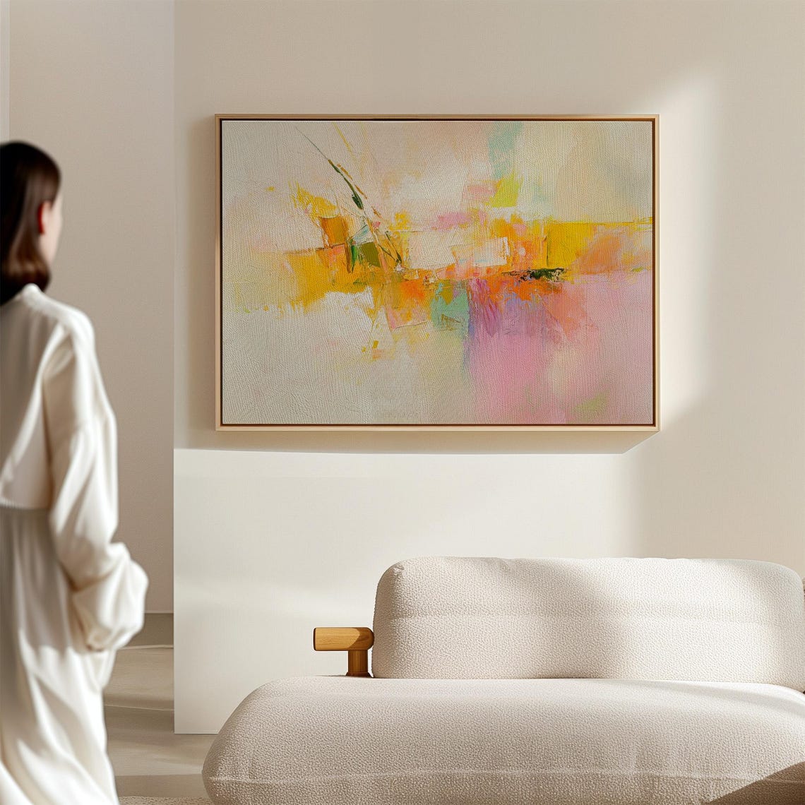 Yellow Pink Orange Pastel Abstract Soft Blend Modern Art Poster - Image 7