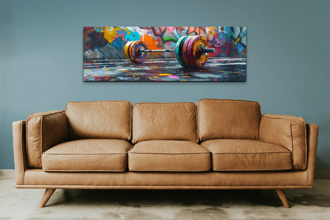Graffiti Barbell Abstract Wall Art Print - Image 6