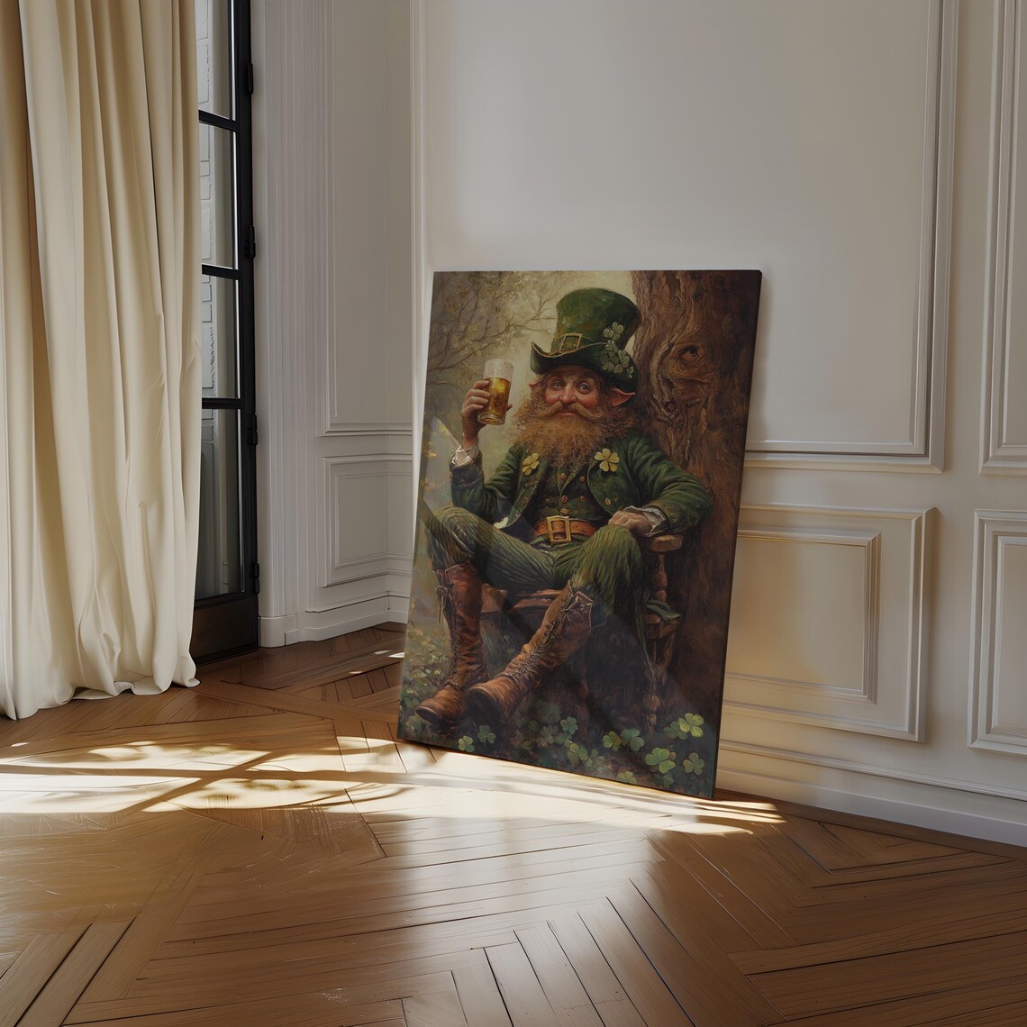 Humorous Leprechaun Irish Bathroom Wall Art Print - Image 4