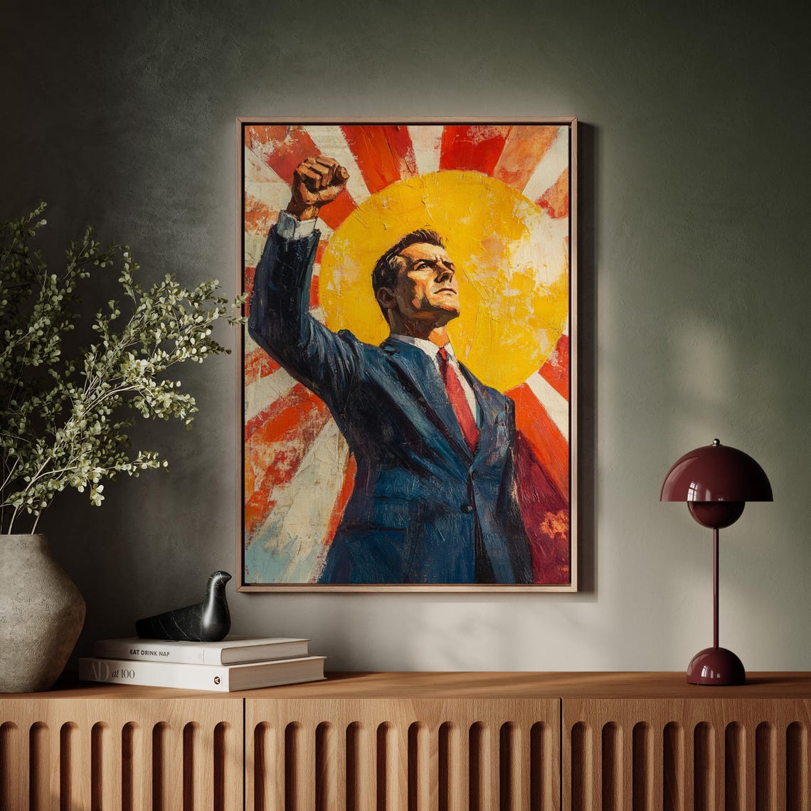 Inspirational Leader Art Raised Fist Bold Sunburst Motivational Poster - Image 5