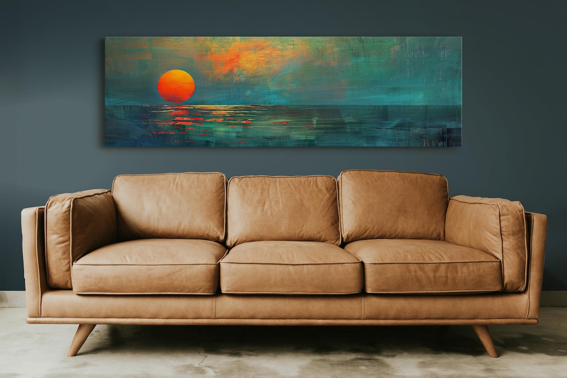 Sunset Over The Emerald Green Ocean, Boho Art Print - Image 6