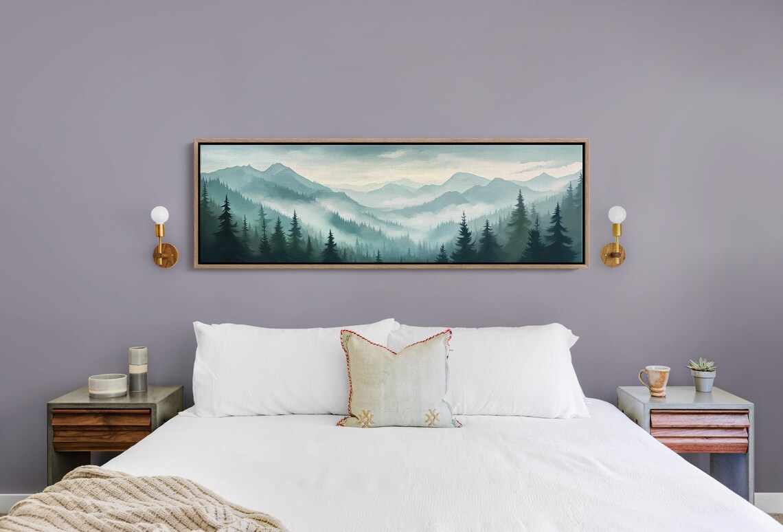 Misty Mountain Pines, Tranquil Forest Landscape - Image 4