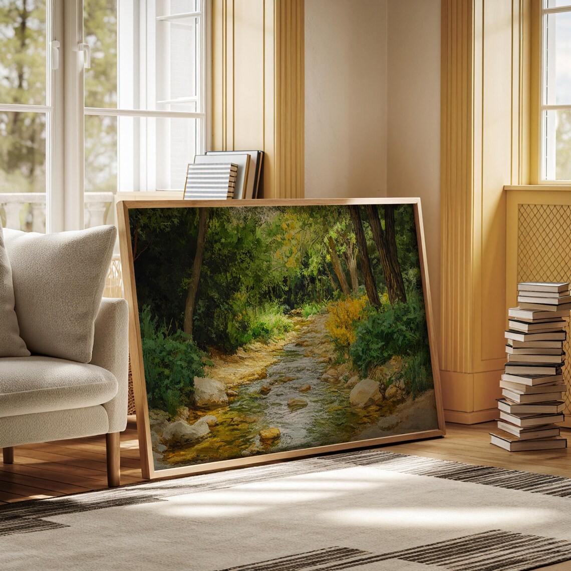 Serene Forest Stream, Peaceful Nature Landscape - Image 4