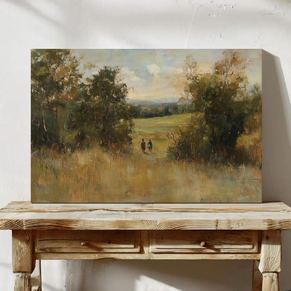Vintage Countryside Art Rustic Western Landscape Print Cowboy Wall Art Decor Farmhouse Style Painting Country Living Poster