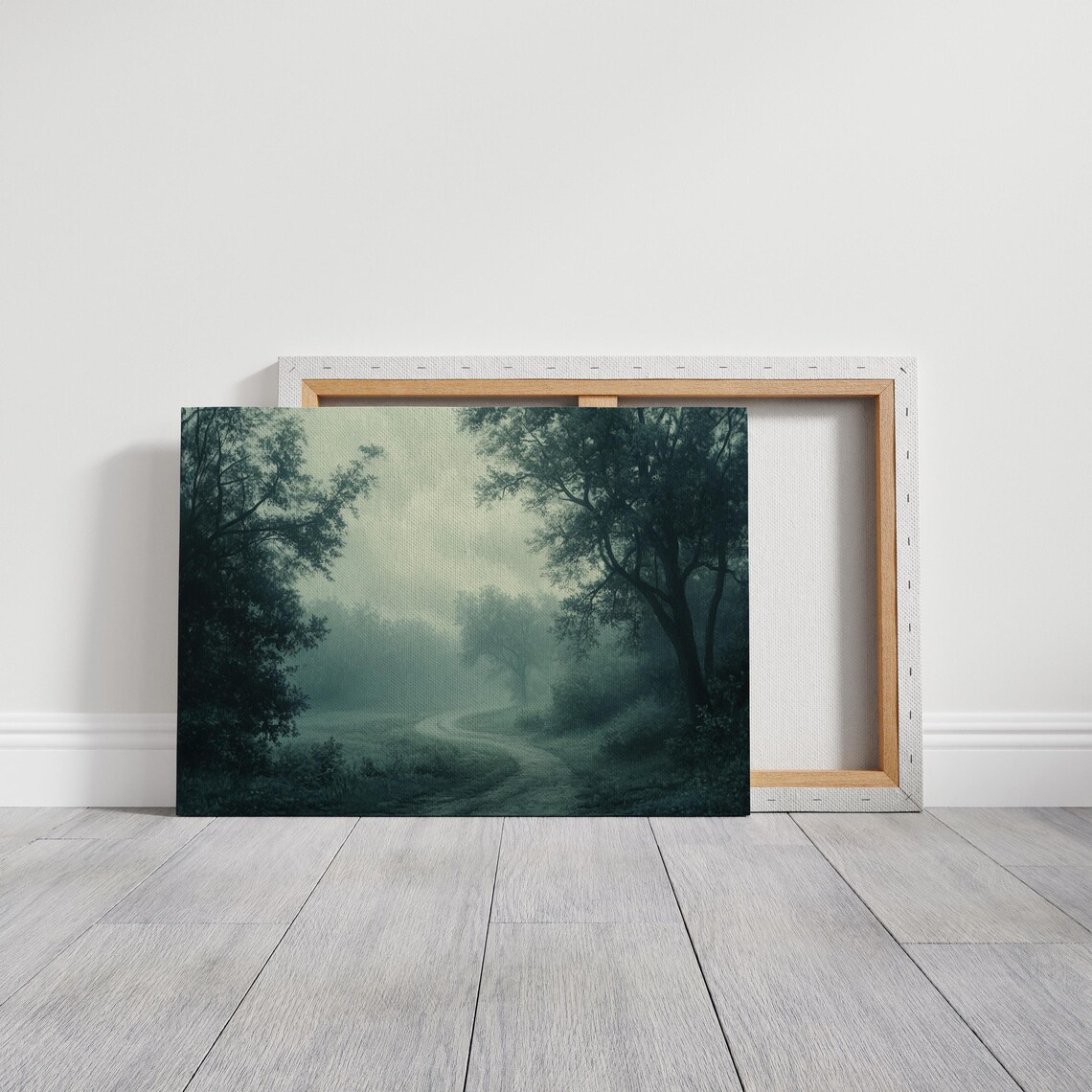 Mystical Forest Path Wall Art Misty Tree Landscape Painting Serene Nature Decor For Tranquil And Enchanting Interiors - Image 3