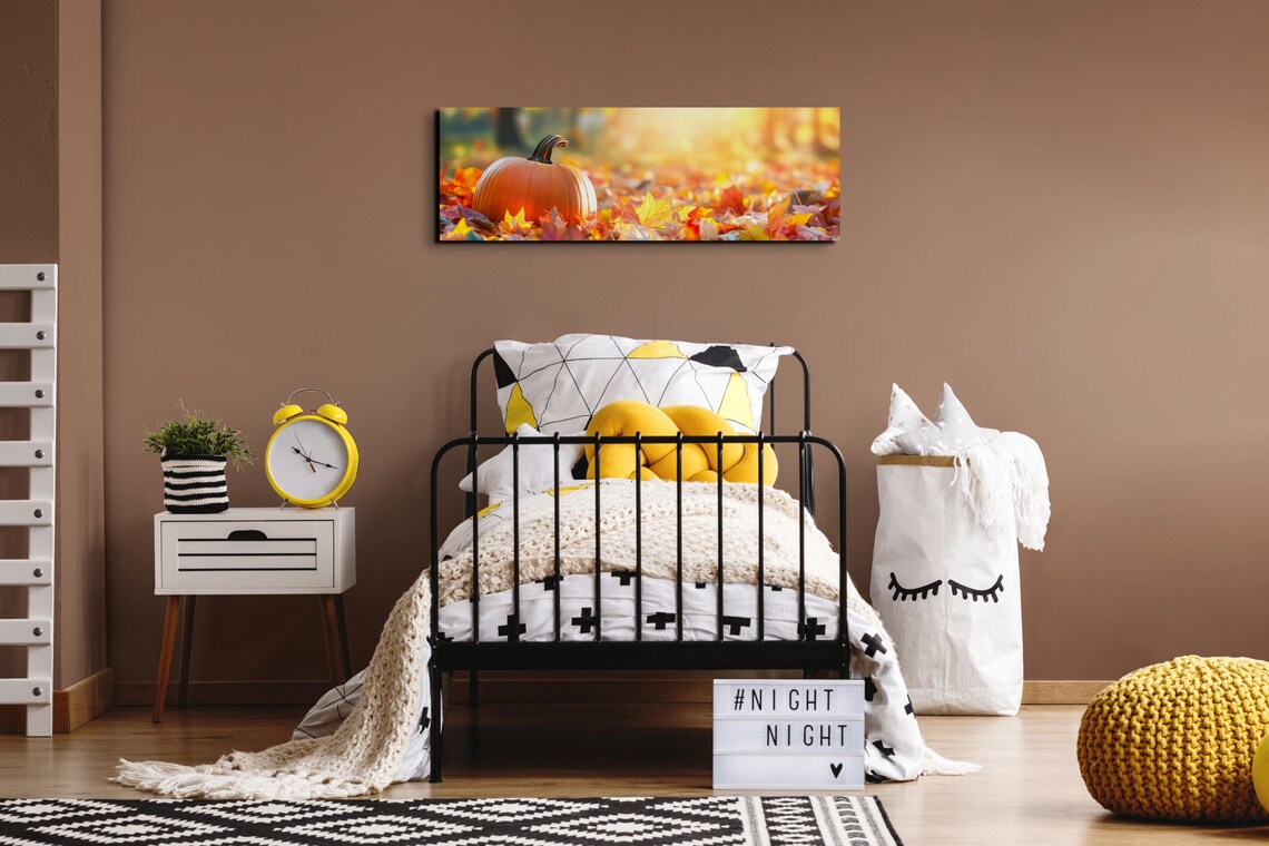 Fall Rustic Leaves Landscape Art, Halloween Decor - Image 7