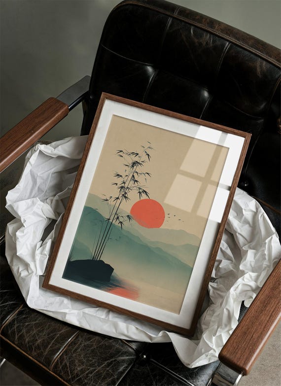 Bamboo At Sunset Serenity Art Print