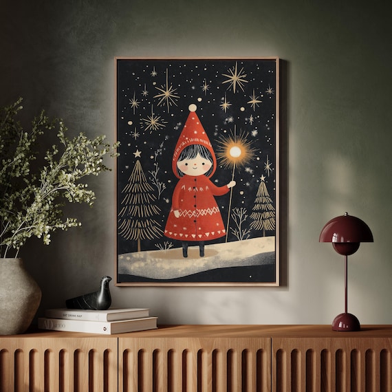 Rustic Christmas Farmhouse Wall Art Print