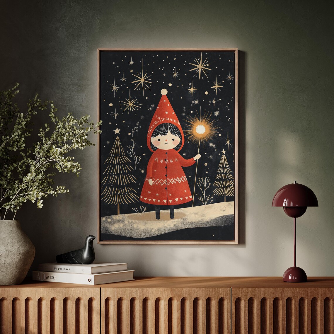 Rustic Christmas Farmhouse Wall Art Print