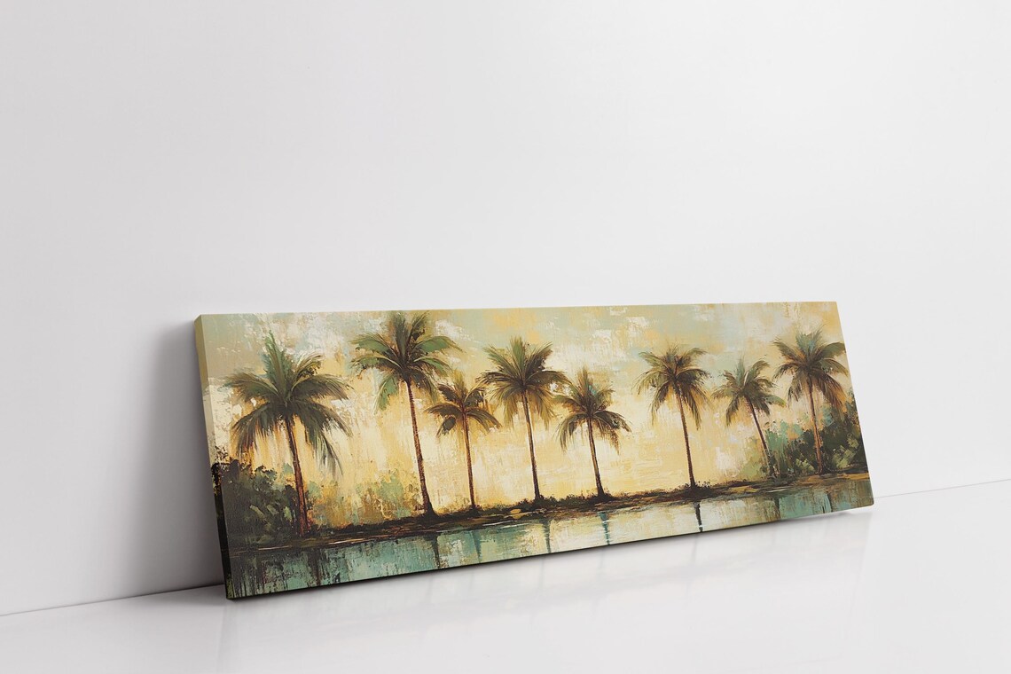 Palm Tree Tropical Sunset, Boho Beach Landscape Print - Image 2