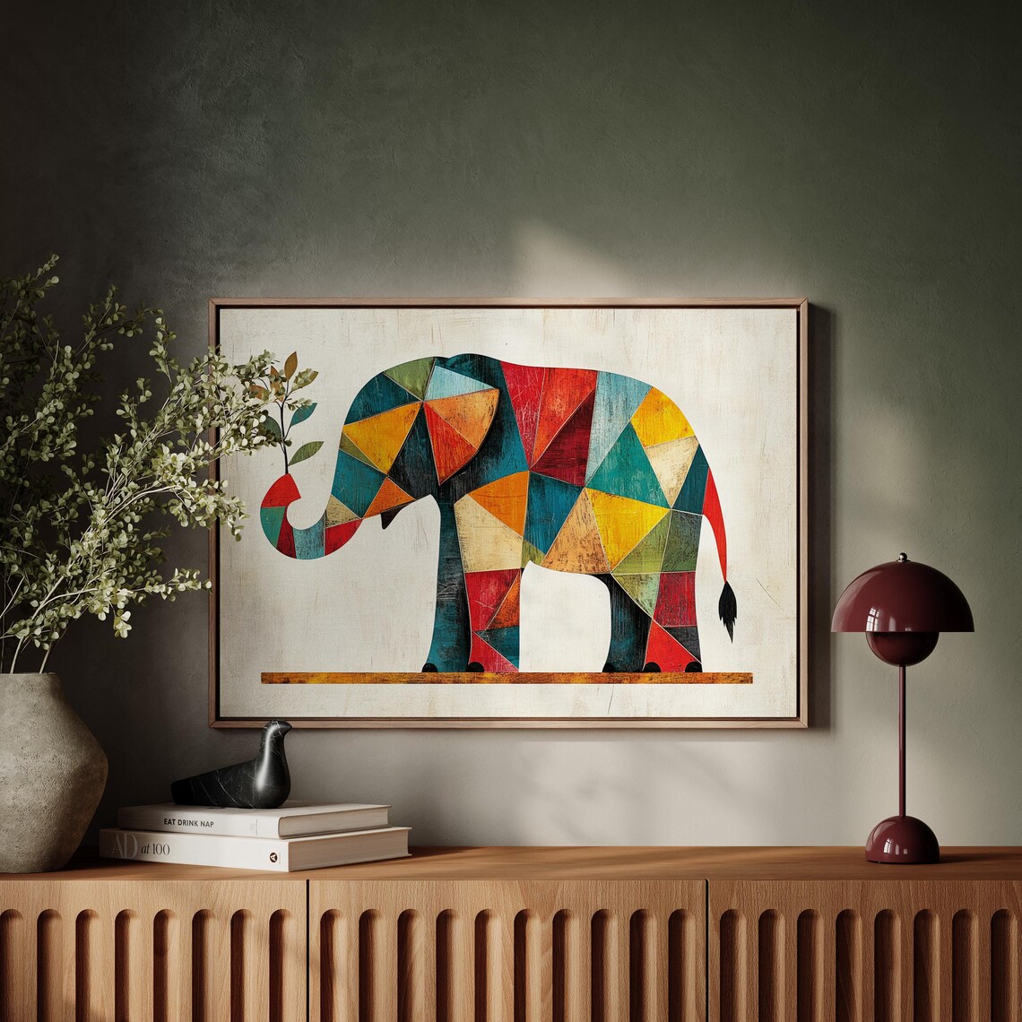 Geometric Colorful Elephant Art Print, Modern Decor - Image 4