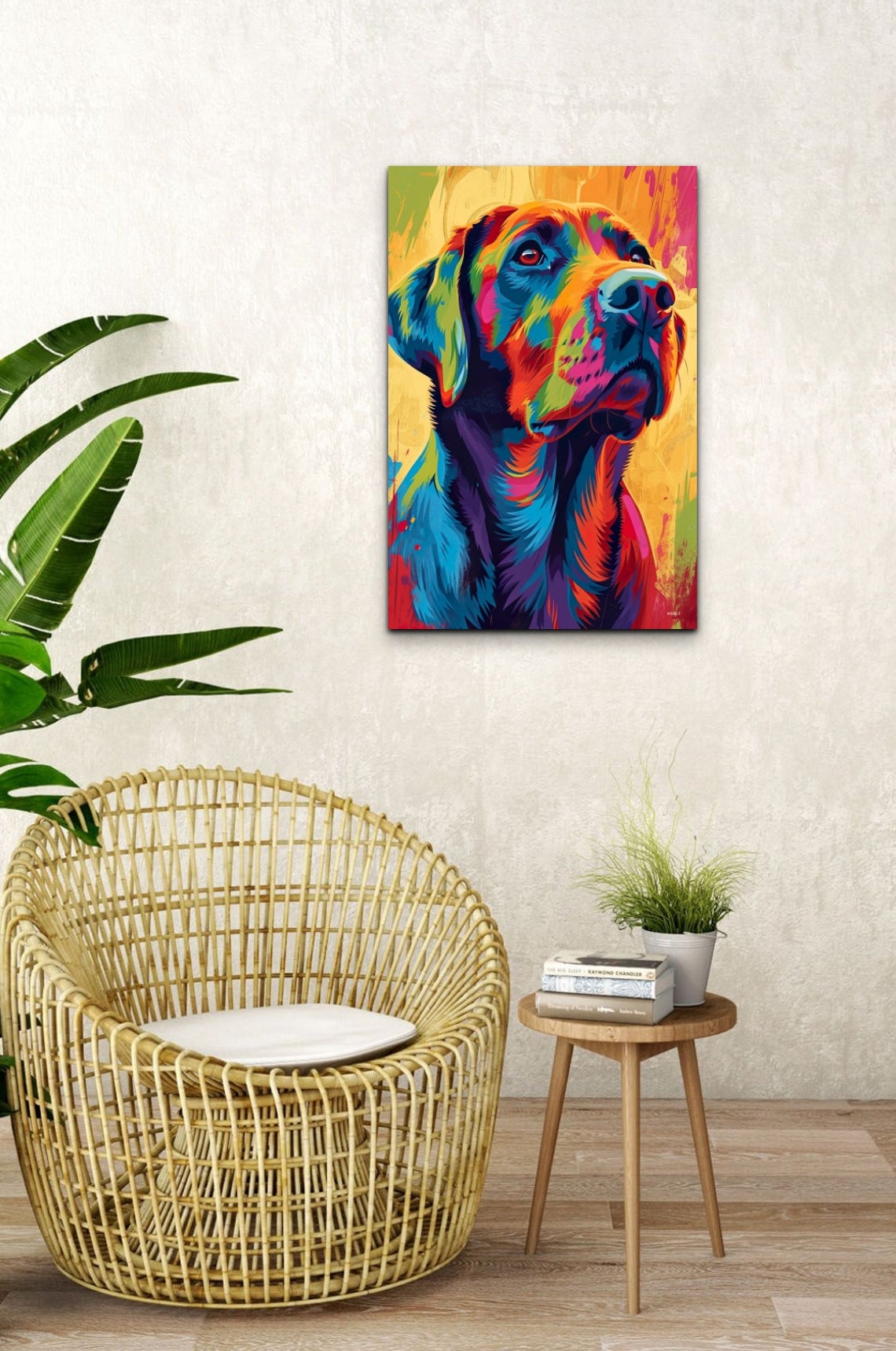 Labrador Retriever Portrait in Dazzling Neon Rainbow Pop Art Poster - Image 7