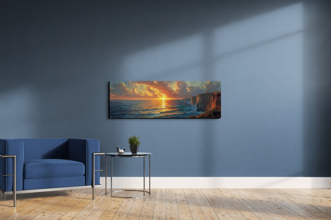 Cliffs Of Moher At Sunset, Ireland Landscape Painting - Image 3