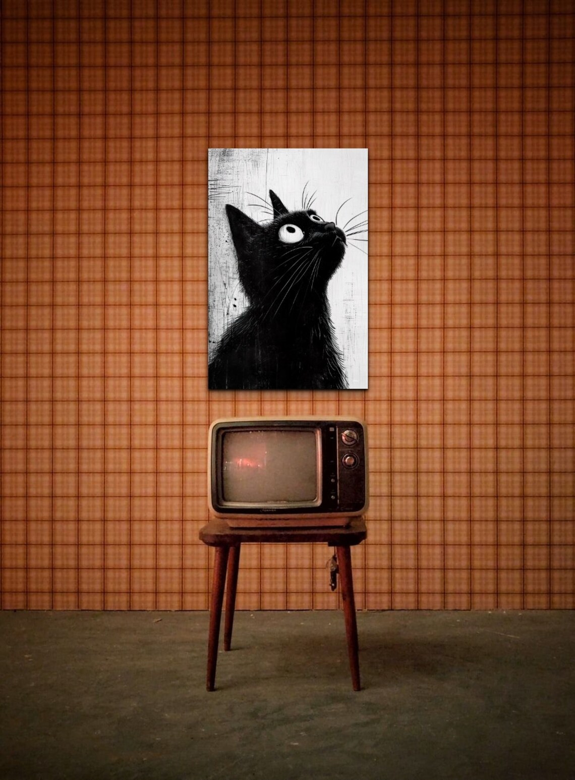 Cat Wall Art Print, Modern Abstract Portrait - Image 5