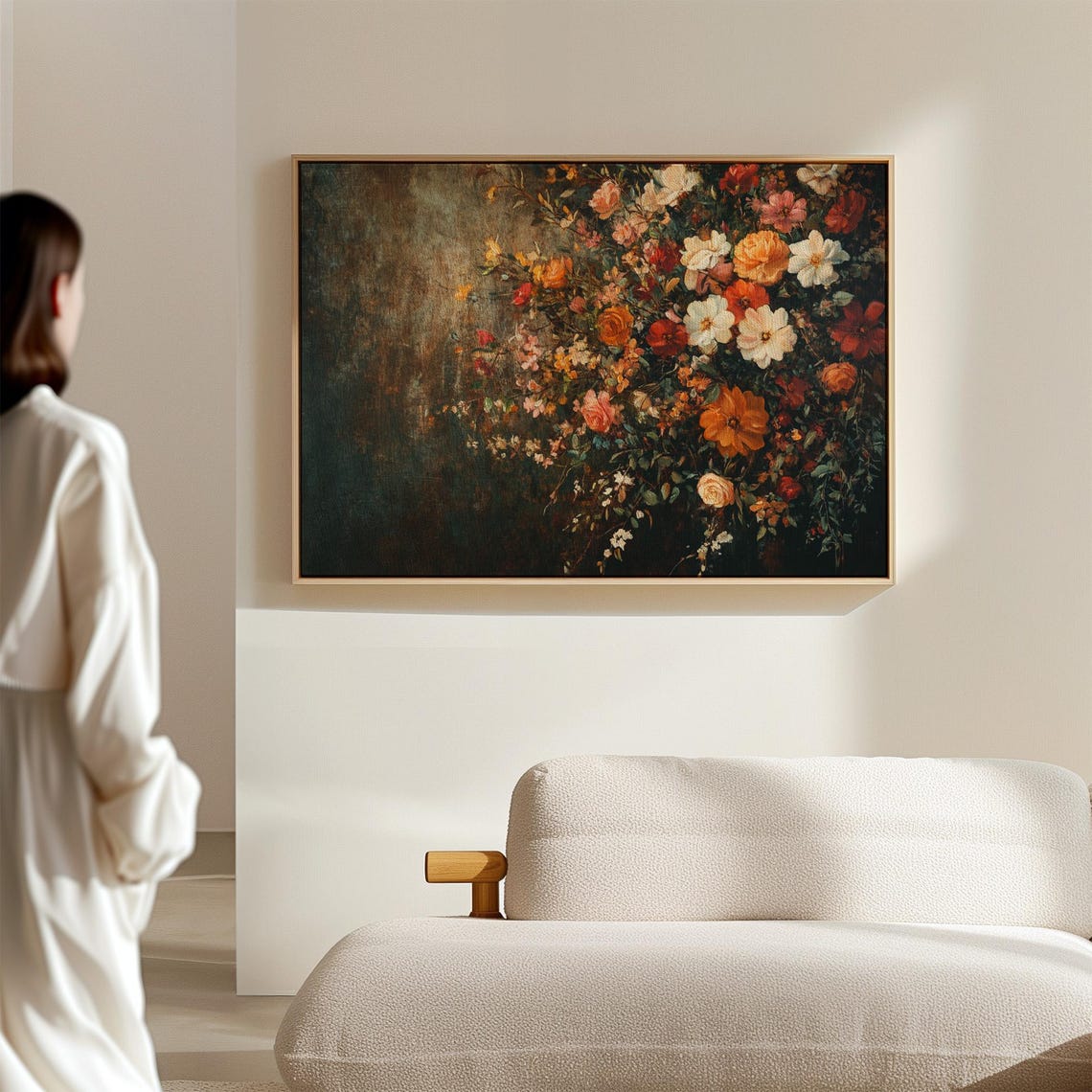 Vibrant Floral Bouquet Dark Moody Vintage Botanical Wall Art - Image 6