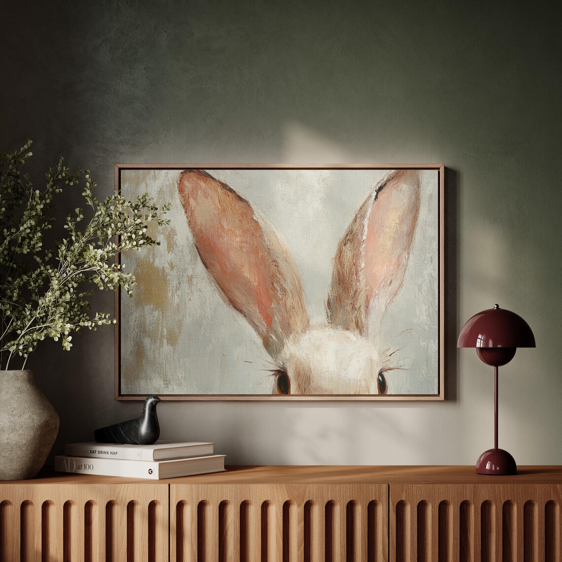 Rustic Bunny Close Up Wall Art, Farmhouse Easter Decor - Image 5