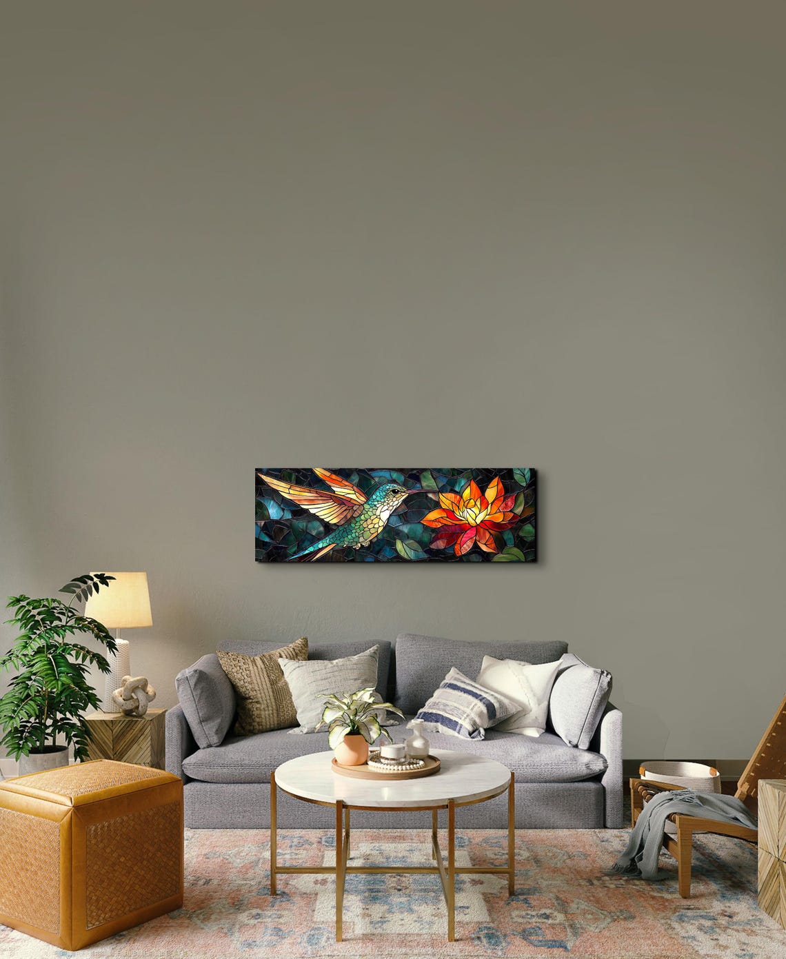 Stained Glass Hummingbird Art Print - Image 6