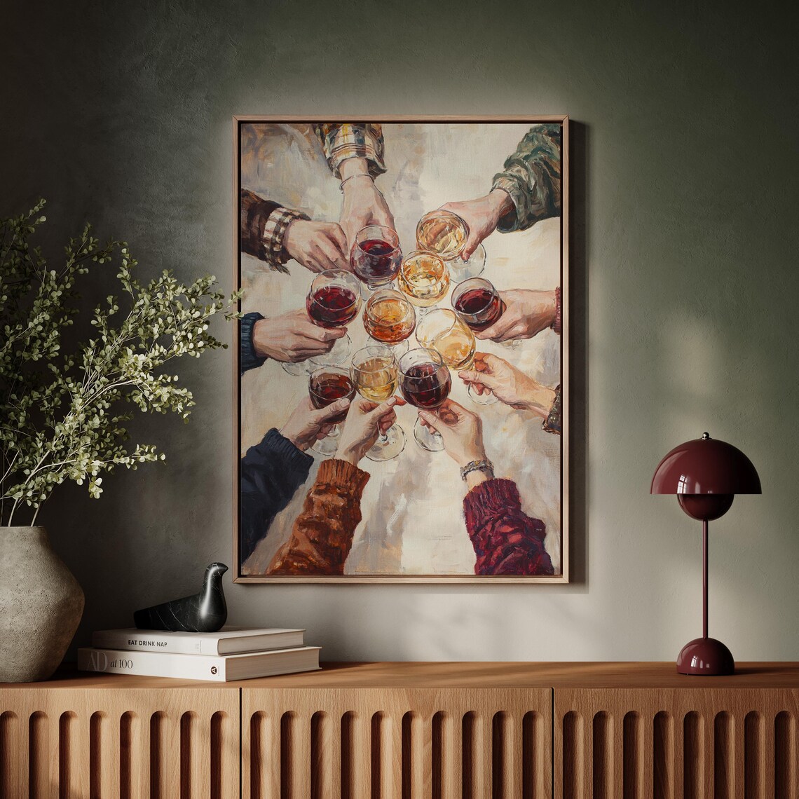 Wine Tasting Celebration, Vintage Oil Art Print - Image 4