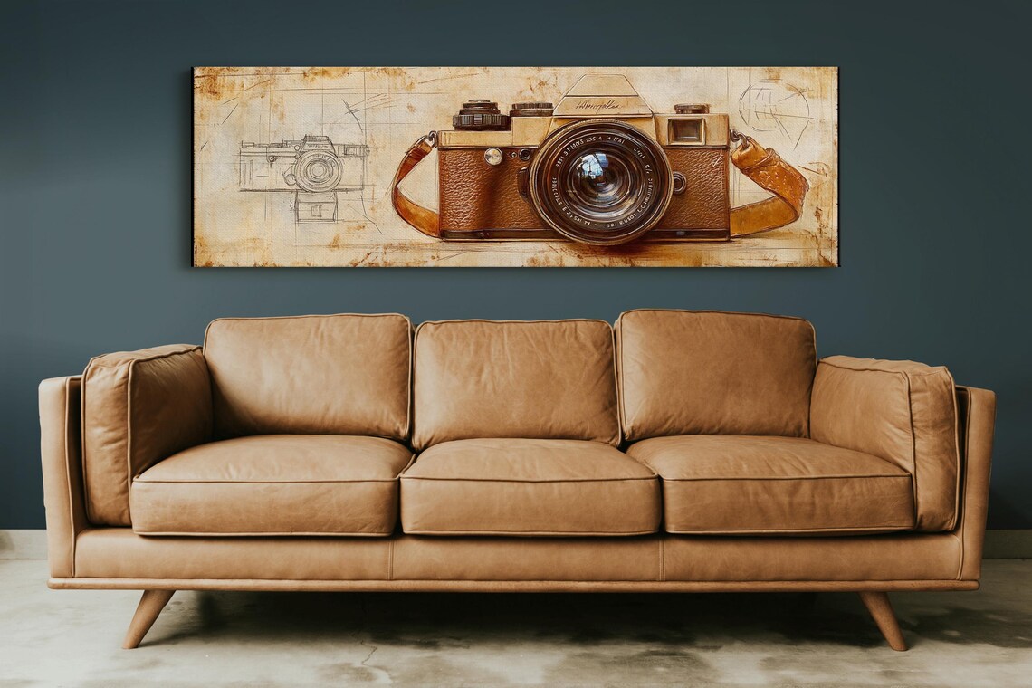 Vintage Leather Camera Sketch Art Print, Retro Photography - Image 6