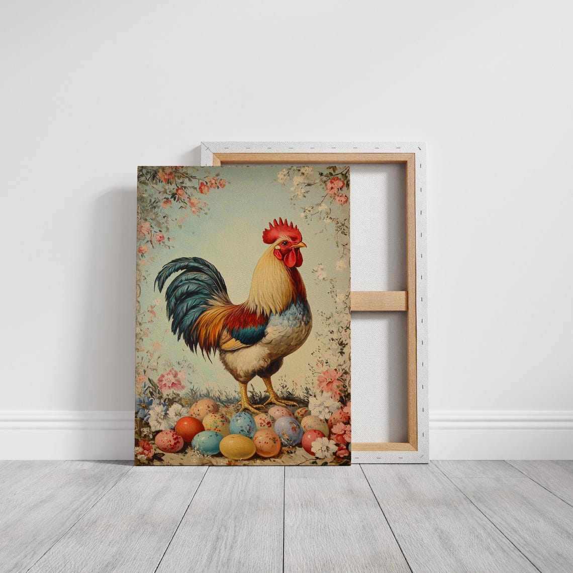 Rustic Rooster Standing Proudly Among Painted Easter Eggs Poster - Image 6