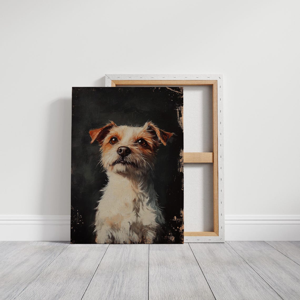 Rustic Terrier Portrait Vintage Oil Painting Style Farmhouse Poster - Image 2