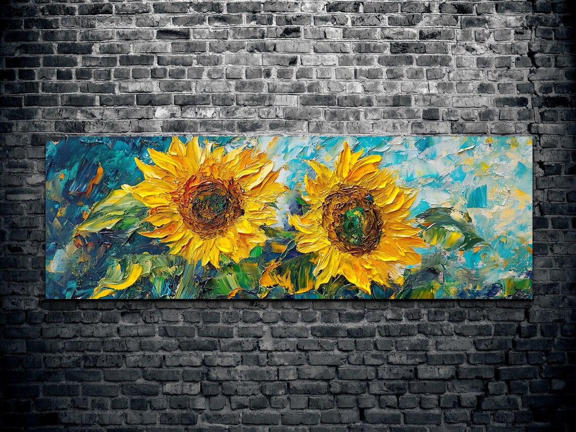 Van Gough Style Bold Sunflower Art Print - Image 2