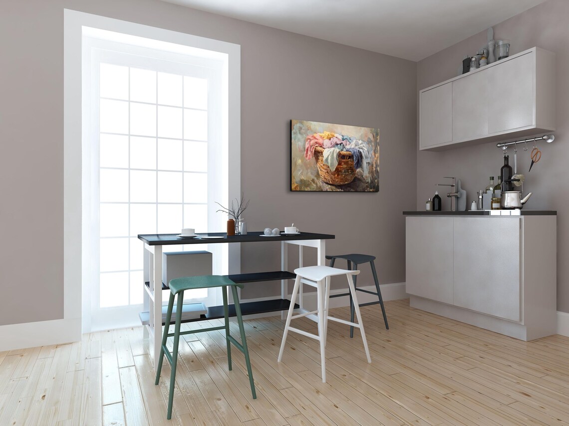 Laundry Basket Art, Laundry Room Wall Art Print - Image 3