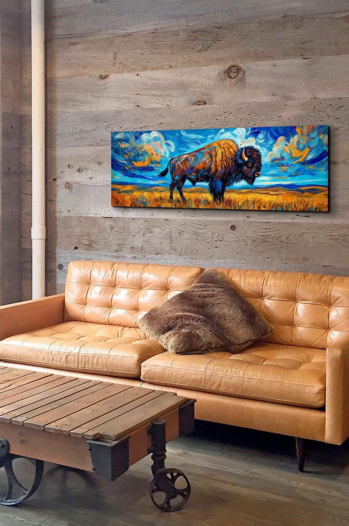 Panoramic Bison Buffalo Landscape Art Print - Image 7