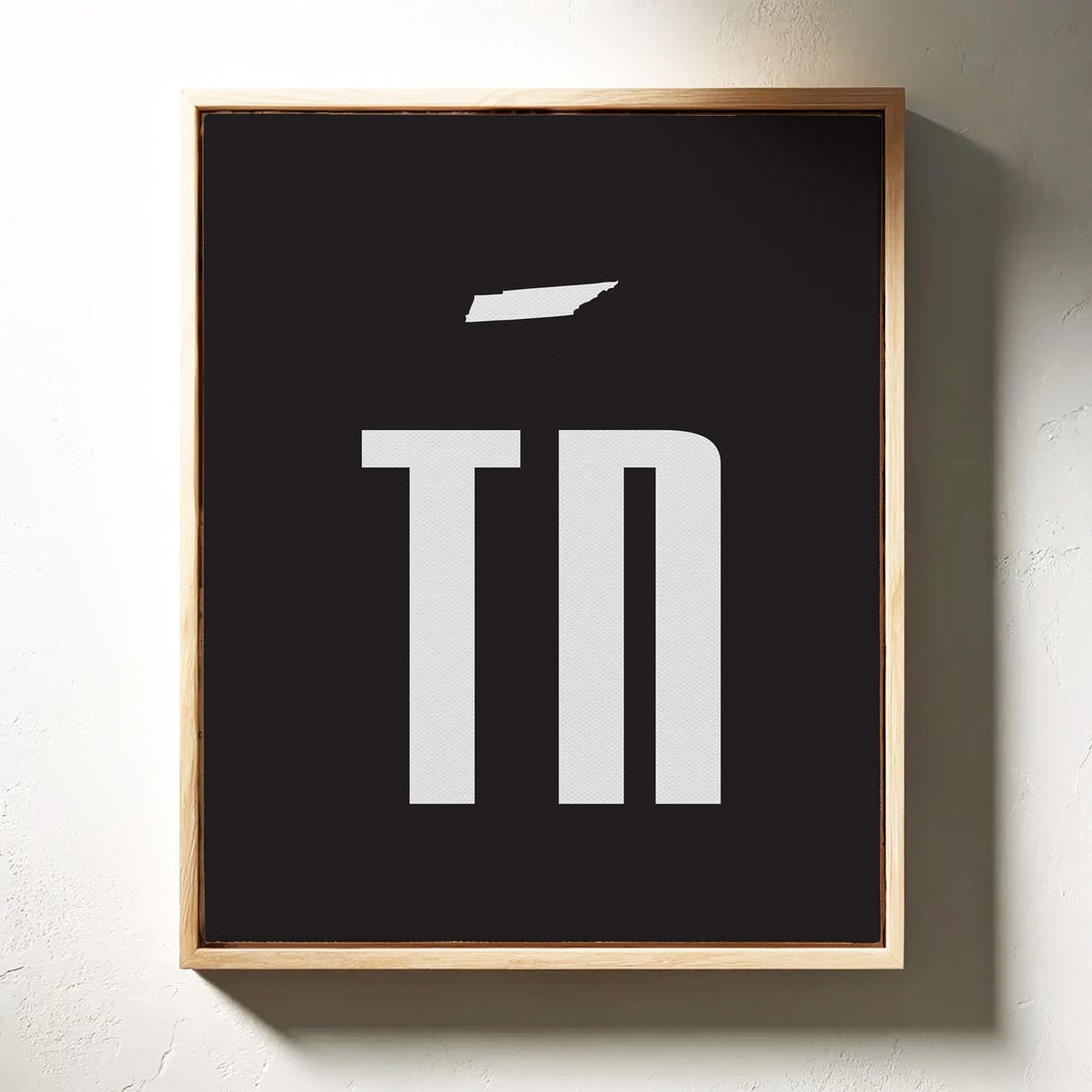Tennessee State Abbreviation Typography Black White Minimalist Poster