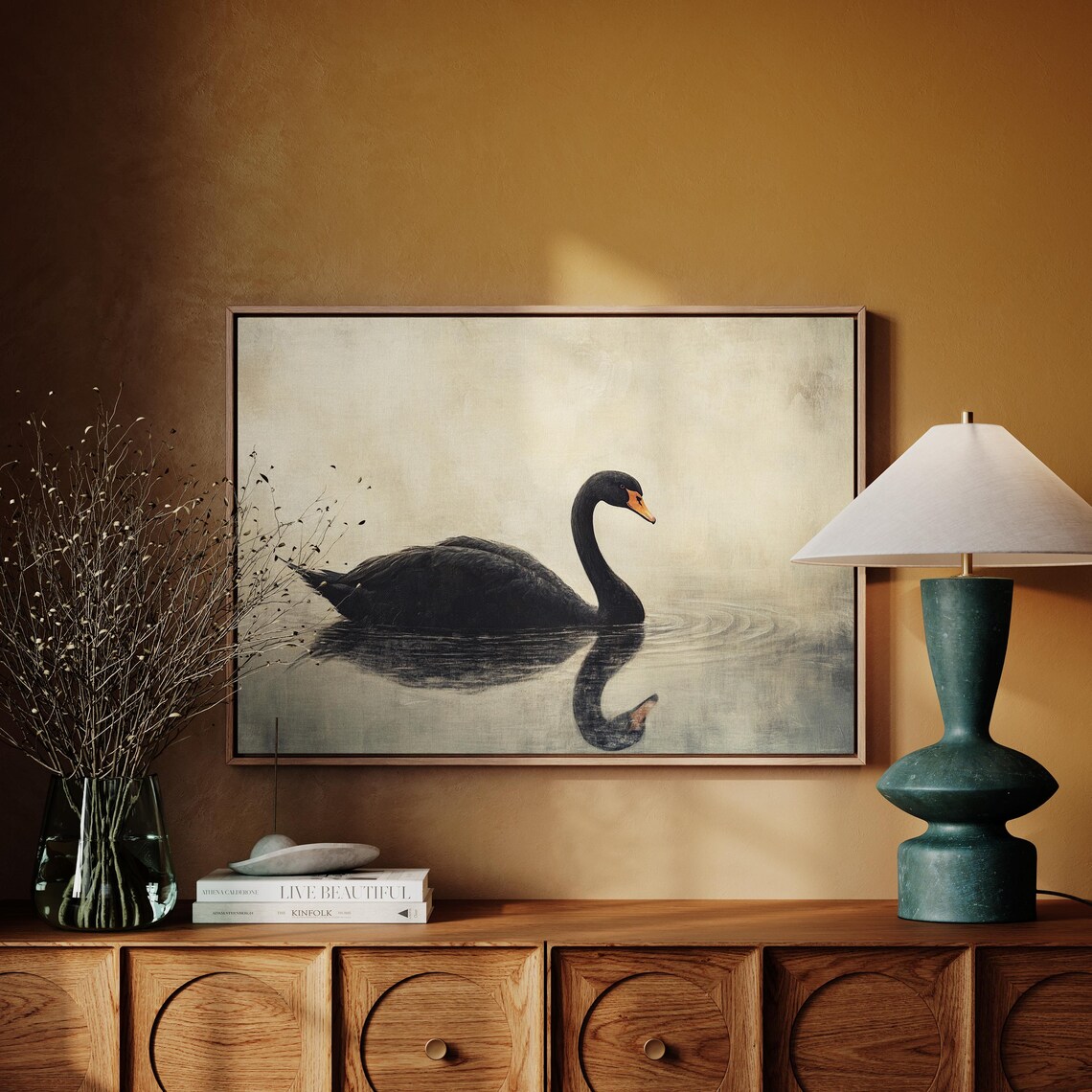Black Swan Minimalist Nature Art Print, Modern Wildlife - Image 4