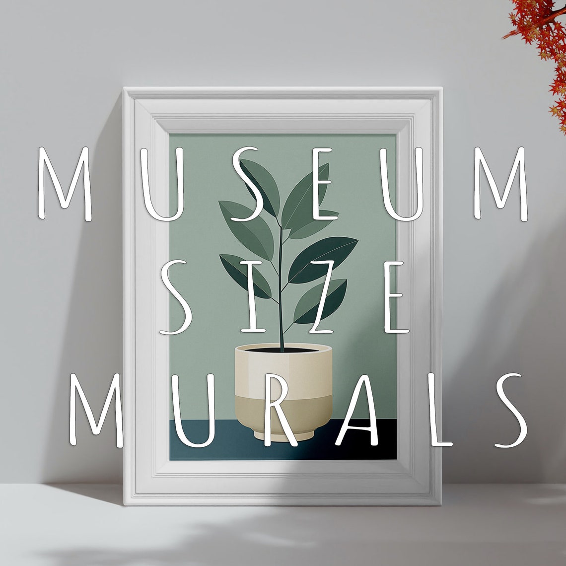 Minimalist Potted Plant Cream Pot Sage Green Botanical Art Poster - Image 3