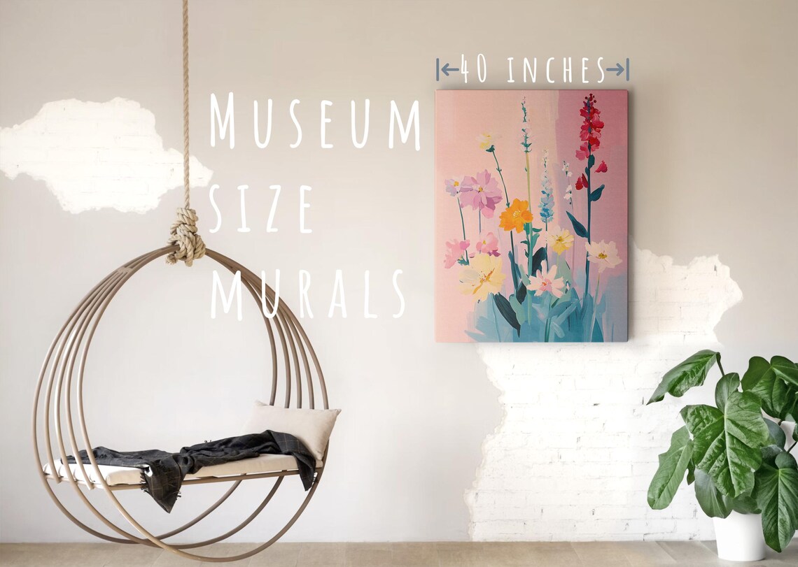 Colorful Wildflower Bouquet Pink Background Spring Floral Art Poster - Image 5