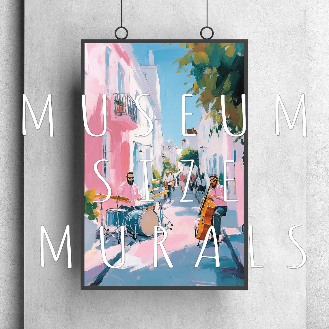 Melody Pastel Jazz Band Art Festival Wall Decor Urban Music Art Room Bourbon Street Musicians Jazz Festival Poster - Image 3