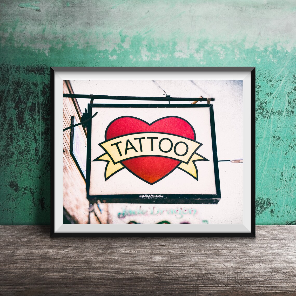Heart Tattoo Vintage Sign Photography Art Print