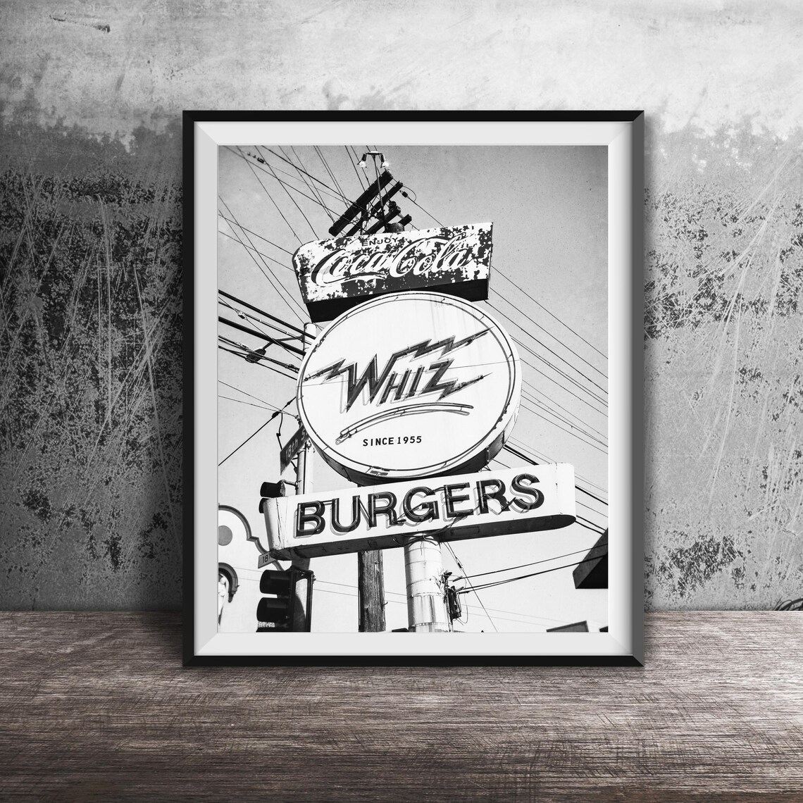 Whiz Burgers Since 1955 Retro Diner Sign Coca Cola Top Photo Poster - Image 2