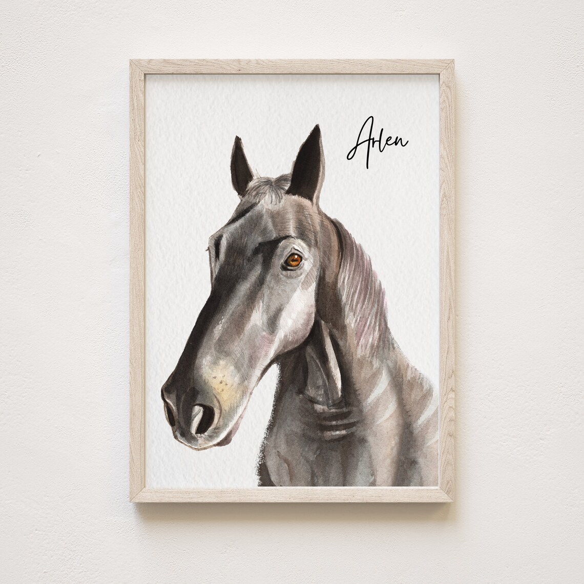 Custom Watercolor Horse Portrait Art Print - Image 2
