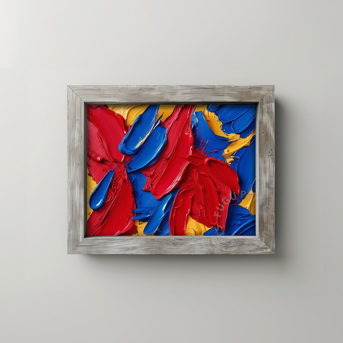 Abstract Art, Bold Primary Colors Modern Expressionist Painting - Image 2