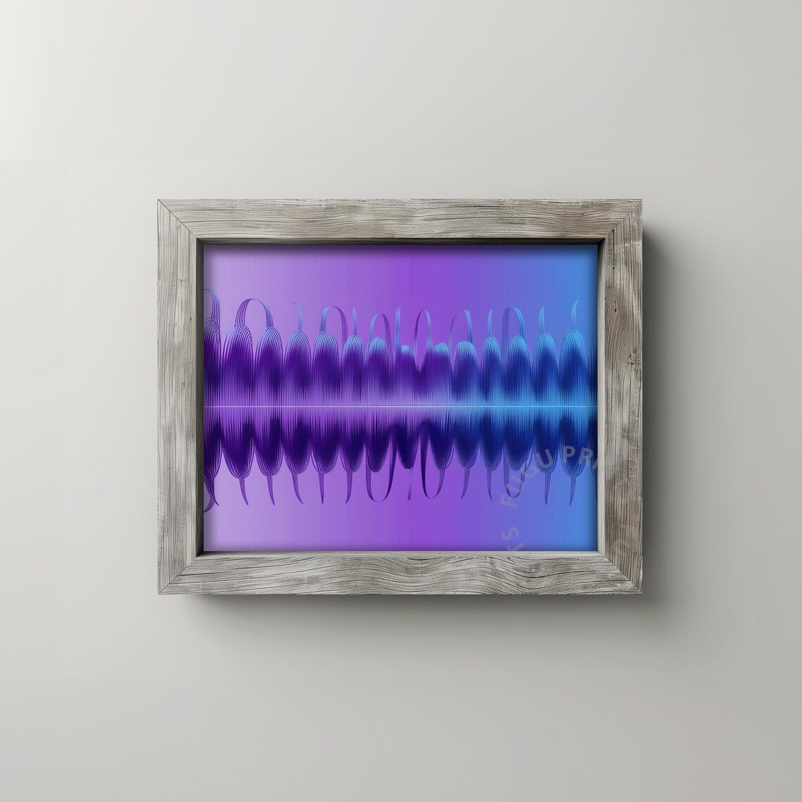 Abstract Minimalist Wall Art, Purple Blue 339 - Image 2