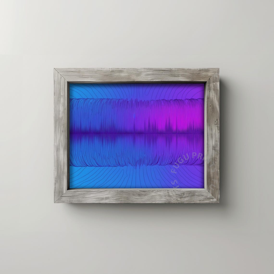Abstract Waterfall Print Blue Purple Line Art Minimalist Wall Decor 338 - Image 2