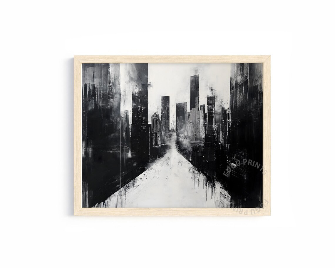 Abstract Cityscape - Modern Minimalist Urban Art
