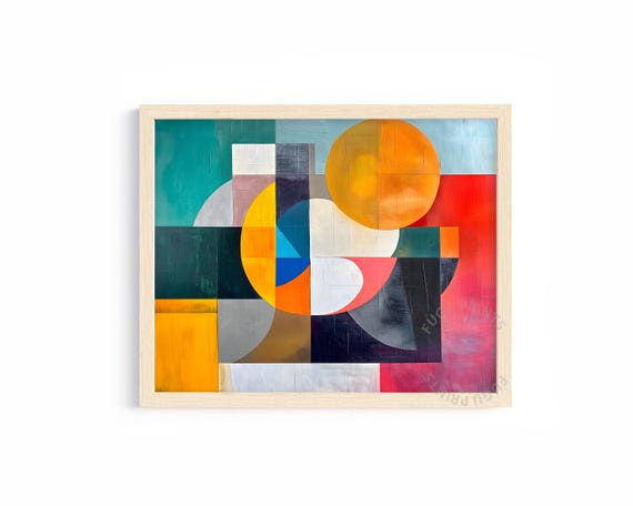 Geometric Abstract Print Colorful Shapes Modern Wall Art Decor 2