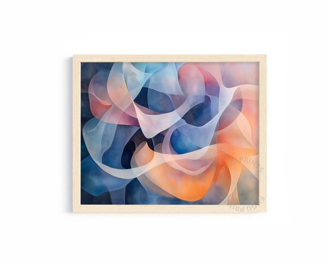 Abstract Flow Art Print, Modern Living Room Decor