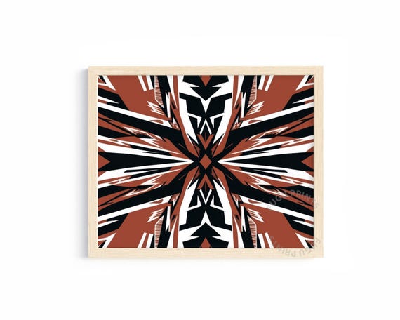 Geometric Abstract Print Terracotta Wall Art Boho Minimalist Decor 408