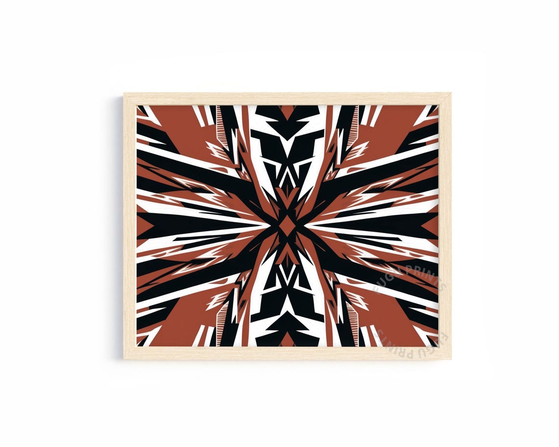 Geometric Abstract Print Terracotta Wall Art Boho Minimalist Decor 408