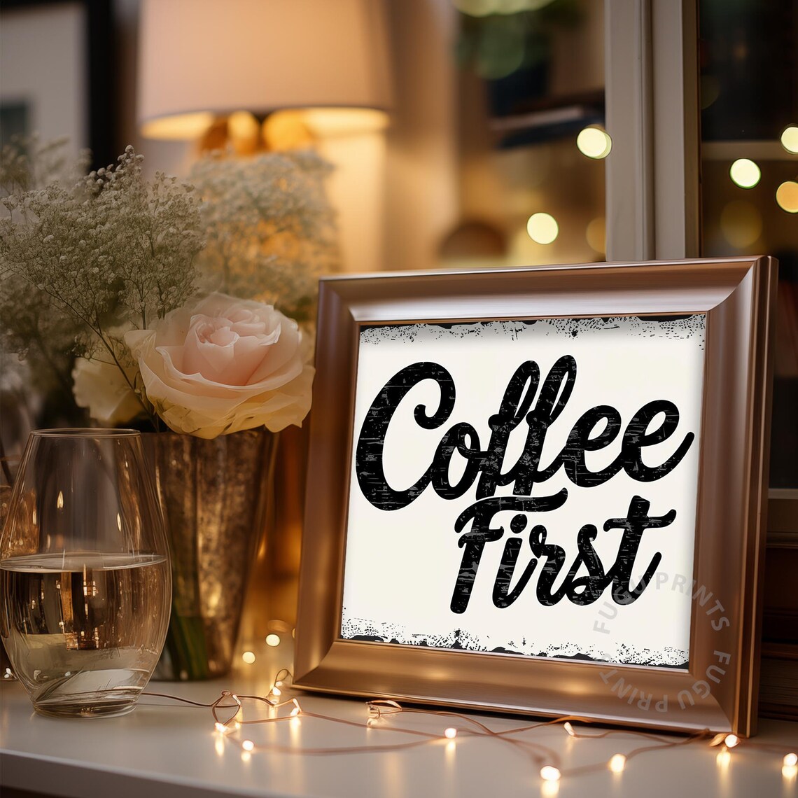 Coffee First Vintage Kitchen Farmhouse Decor - Image 3