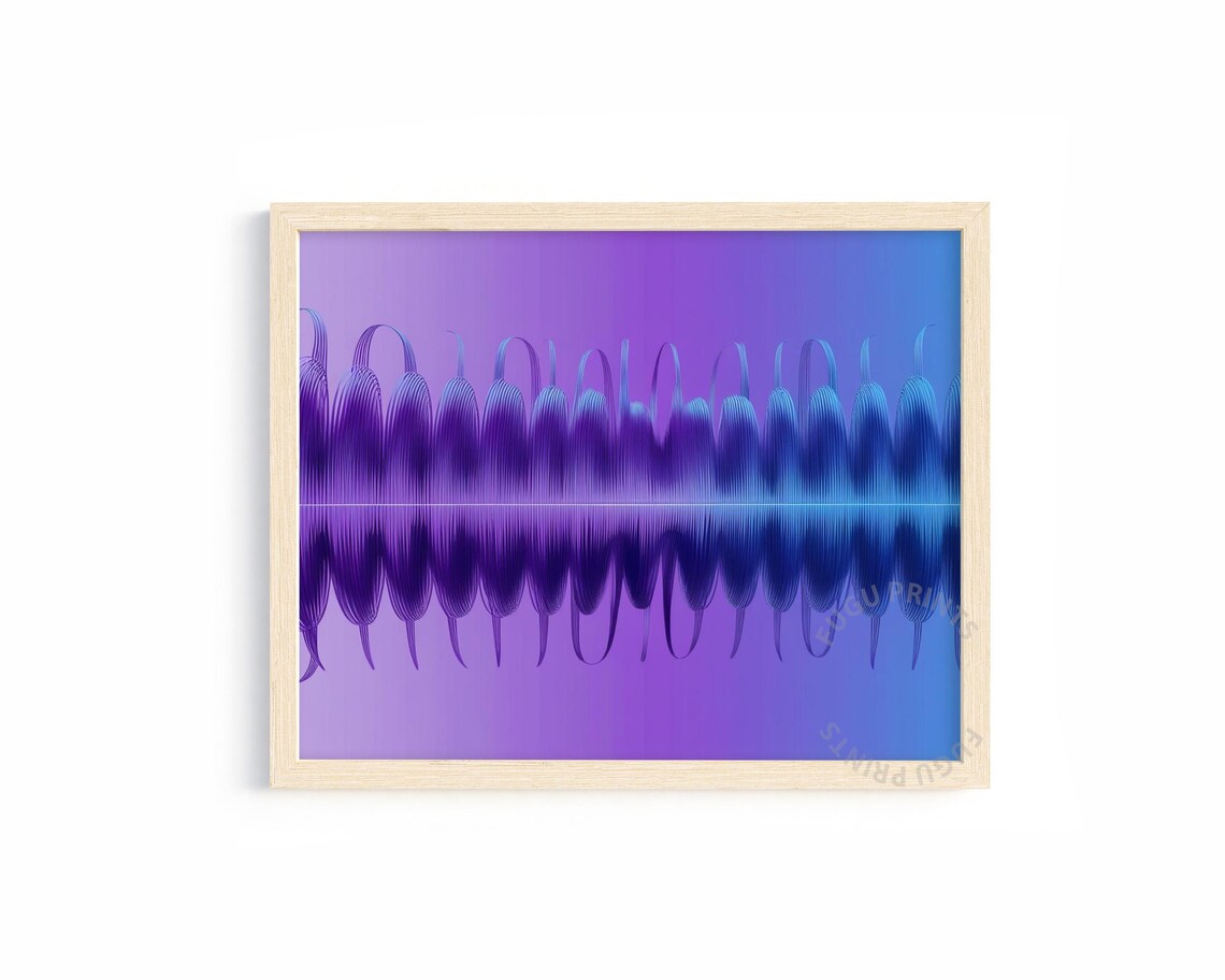 Abstract Minimalist Wall Art, Purple Blue 339