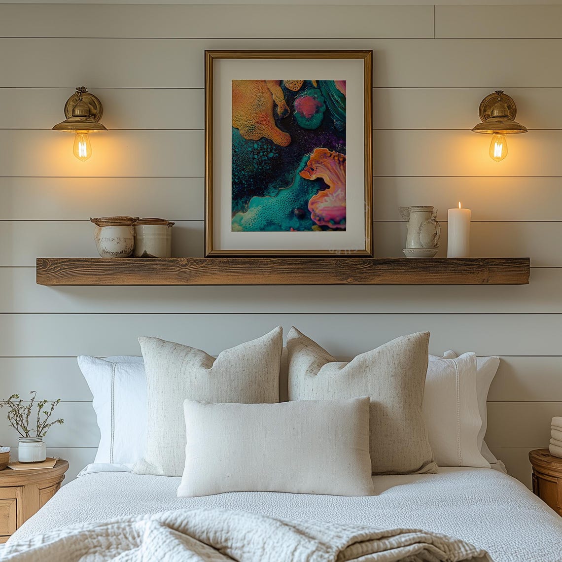 Abstract Coral Reef Print Textured Underwater Wall Art Colorful Ocean Home Decor 184 - Image 2