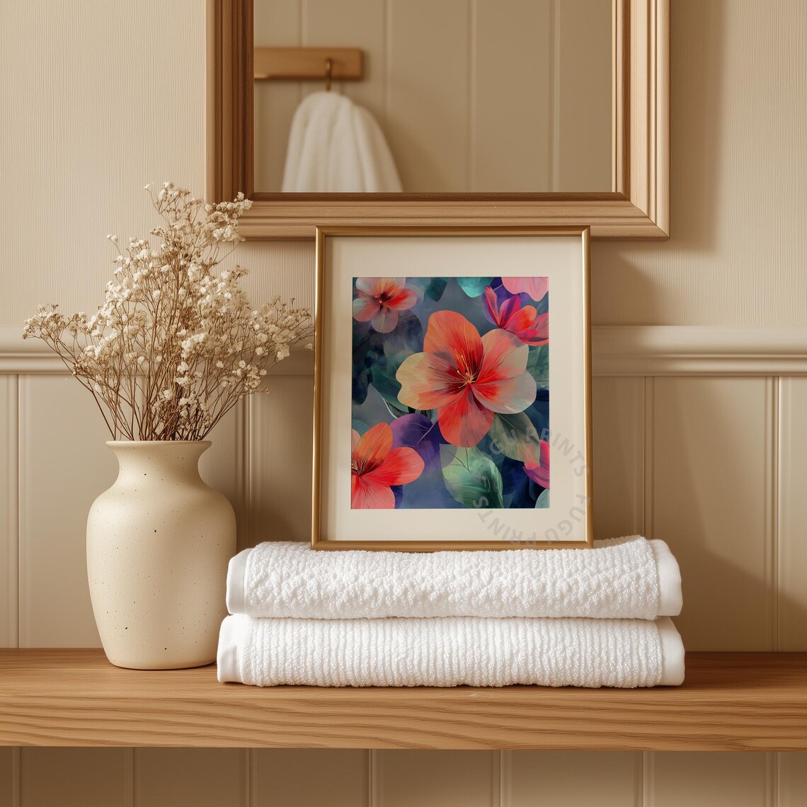Abstract Floral Print, Modern Botanical Decor - Image 3