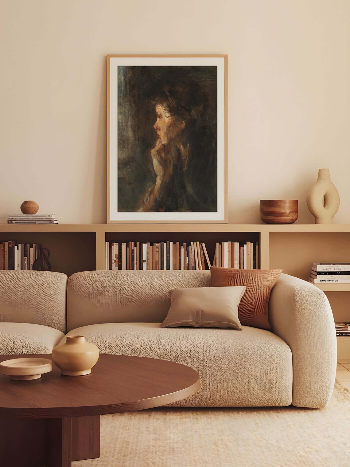 Moody Vintage Woman Portrait, Art Print - Image 2