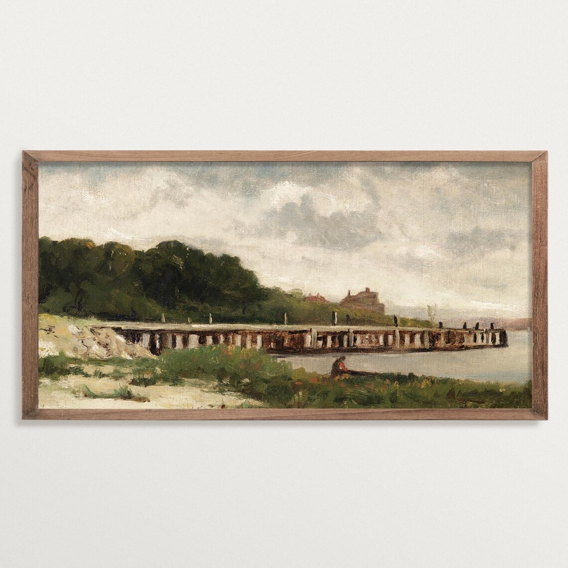 Lake House Panoramic Landscape Poster Print